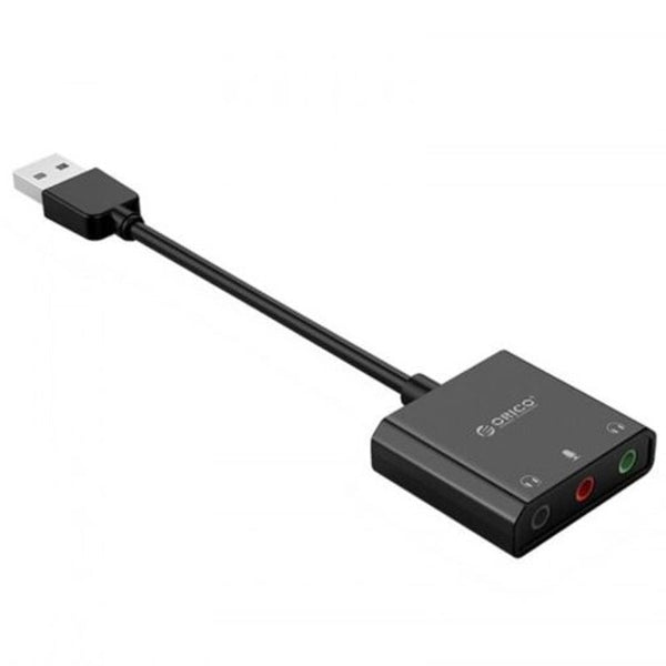 Skt3 Usb External Sound Card For Tablet / Laptop Desktop Audio Black
