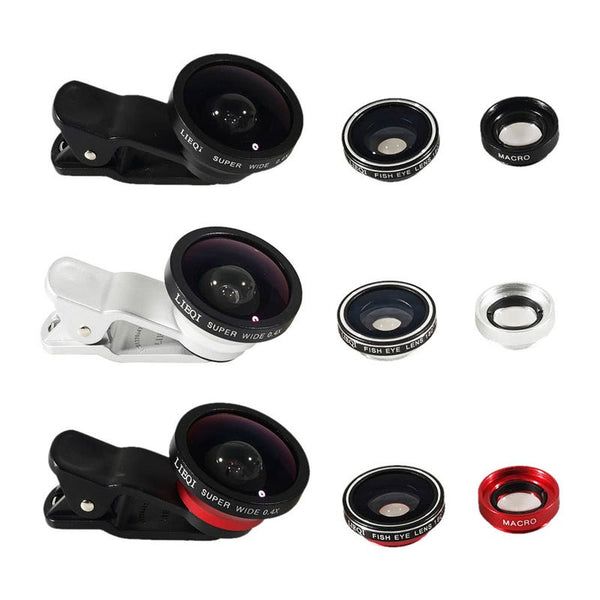 Original 3 In 1 Super Wide Angle 0.4X Fish Eye 180 Degree Macro 10X Photo Lens For Iphone 6S Plus Samsung S7 S6 Edge Mobile Phones Ipad Notebook Pc Ta