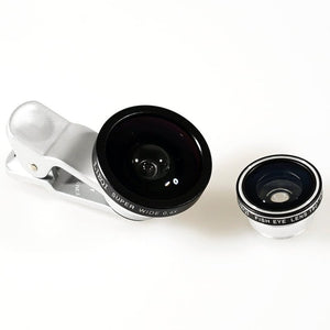 Original 3 In 1 Super Wide Angle 0.4X Fish Eye 180 Degree Macro 10X Photo Lens For Iphone 6S Plus Samsung S7 S6 Edge Mobile Phones Ipad Notebook Pc Tablet Black