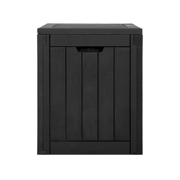 Gardeon Outdoor Storage Box 118L Container Lockable Indoor Garden Toy Tool Shed Black Storage Deck Boxes