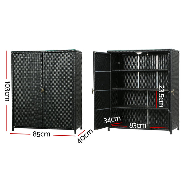 Gardeon Outdoor Storage Cabinet Box Garage Wicker Shelf Chest Garden Shed Tools Storage Deck Boxes