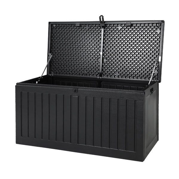 Gardeon Outdoor Storage Box Container Garden Toy Indoor Tool Chest Sheds 270L Black Storage Deck Boxes