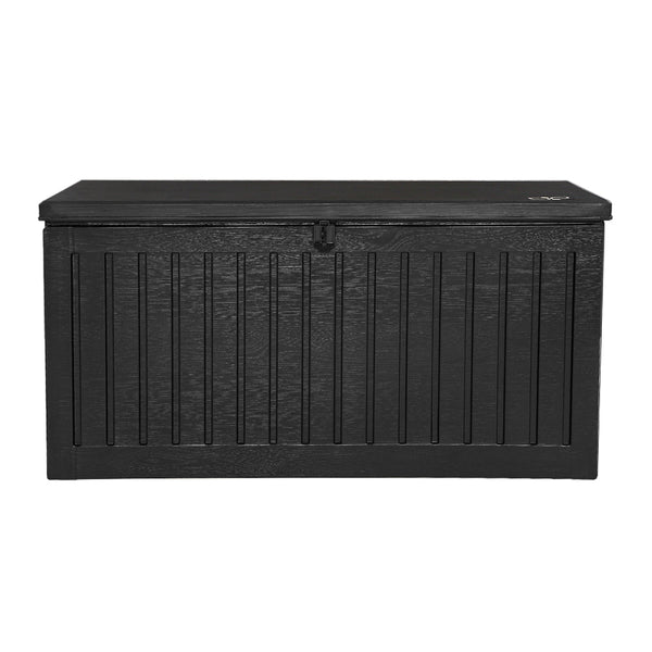 Gardeon Outdoor Storage Box Container Garden Toy Indoor Tool Chest Sheds 270L Black Storage Deck Boxes