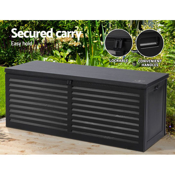 Gardeon Outdoor Storage Box 390L Container Lockable Toy Tools Shed Deck Garden Storage Deck Boxes