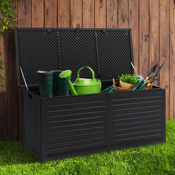 Gardeon Outdoor Storage Box 390L Container Lockable Toy Tools Shed Deck Garden Storage Deck Boxes