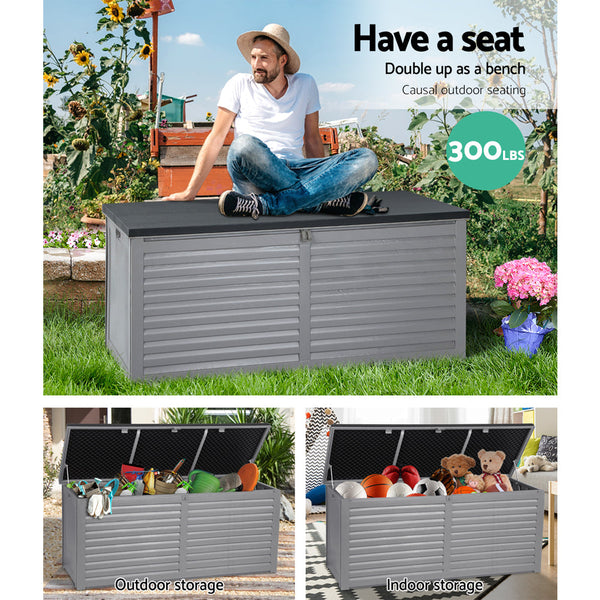 Gardeon Outdoor Storage Box 490L Bench Seat Indoor Garden Toy Tool Sheds Chest Storage Deck Boxes
