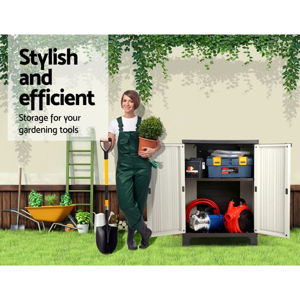 Gardeon Outdoor Storage Cabinet Lockable Cupboard Garage 92Cm Tool Cabinets & Cupboards