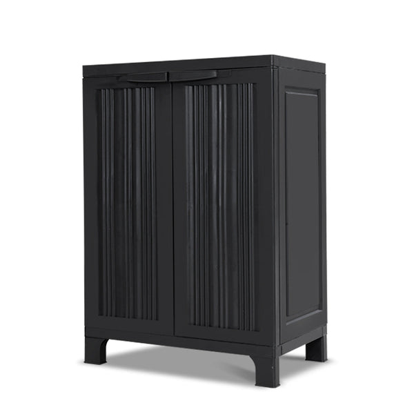 Gardeon Outdoor Storage Cabinet Cupboard Lockable Garden Sheds Black Cabinets & Cupboards