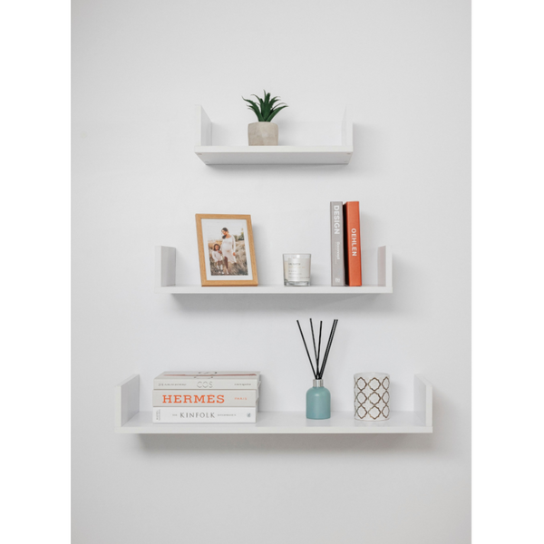 Oslo Three Piece Shelf Kit (White) Wall Shelves
