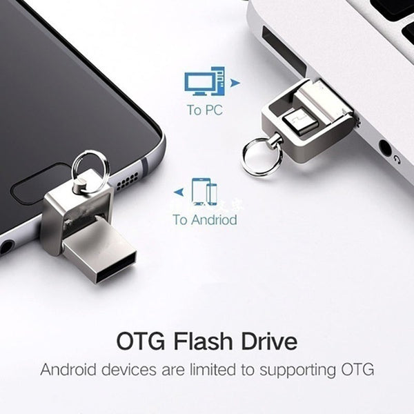 3 In 1 Pen Drive Micro Usb2.0 Memory Stick Metal For Type C Adapter 32Gb
