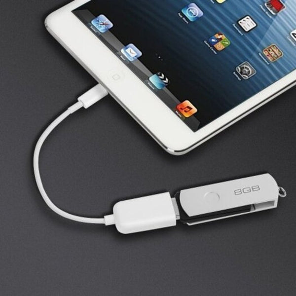 Adapter Cable Premium 8 Pin To Usb Female For Ipad / Iphone Must Over Ios 9.2 White Cables & Adapters