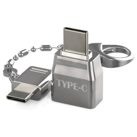 Micro Usb And To Type C Adapter Kit With Keychain Silver