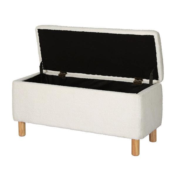 Artiss Storage Blanket Box Teddy Fabric Chest Toy Foot Stool Couch White Toner Cartridges