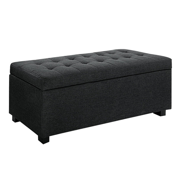 Artiss Premium Storage Charcoal Ottomans Footstools & Poufs