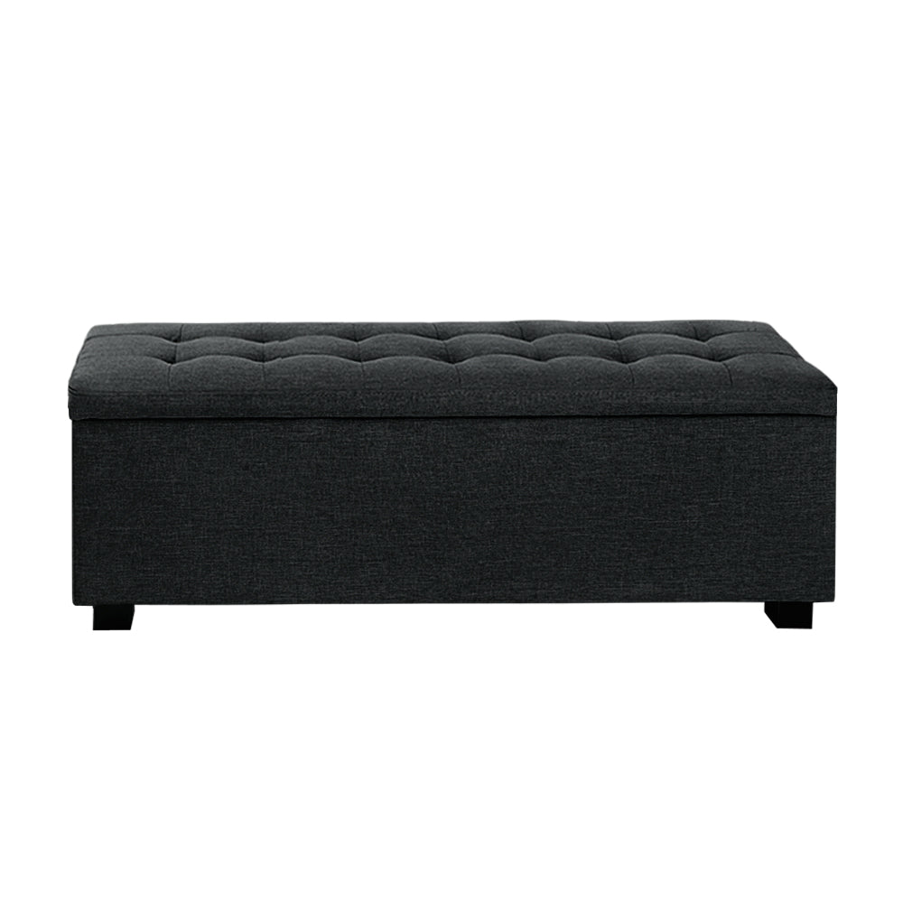 Artiss Premium Storage Charcoal Ottomans Footstools & Poufs