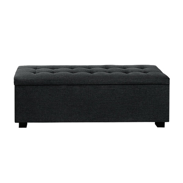Artiss Premium Storage Charcoal Ottomans Footstools & Poufs
