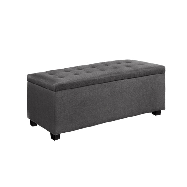 Artiss Large Fabric Storage Grey Ottomans Footstools & Poufs