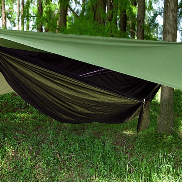 Outdoor Camping Hammock With Rain Fly Tarp Mosquito Net And Tree Straps Hammocks