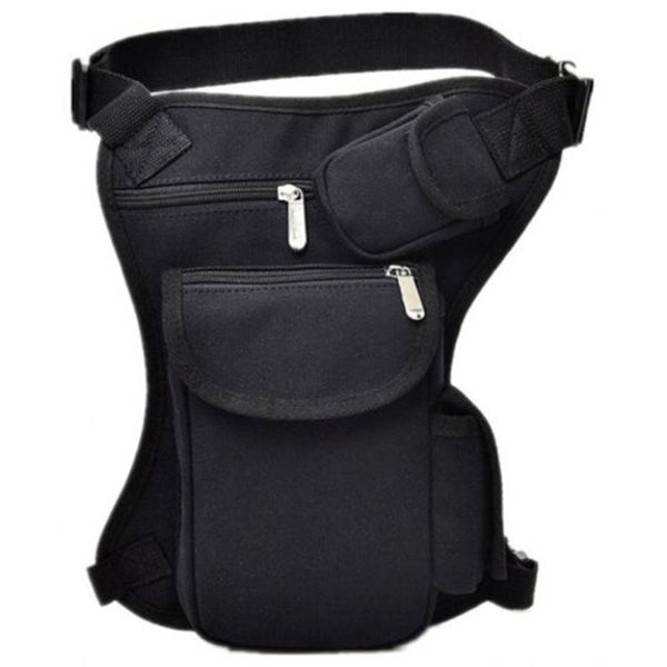 Outdoor Canvas Drop Waist Leg Pack Motorcycle Riding Hiking Black Bags