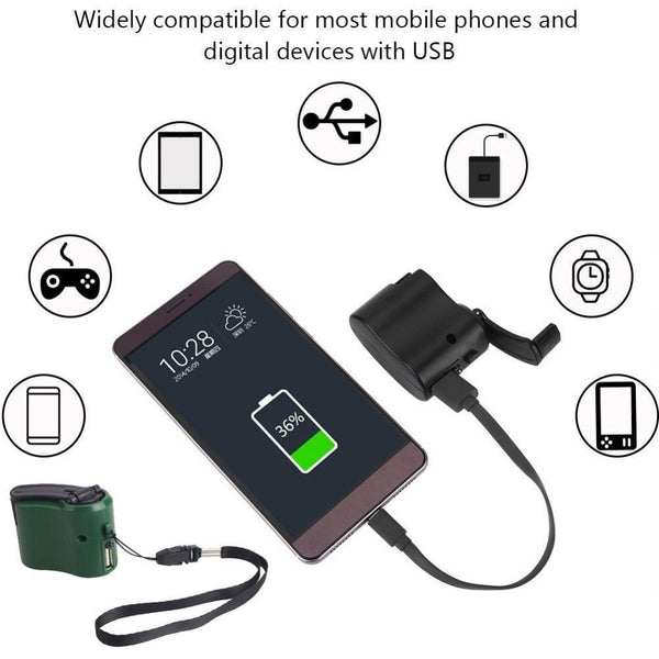 Outdoor Emergency Hand Power Dynamo Crank Usb Charging Charger Camping Backpack Survival Gear Chargers & Cradles