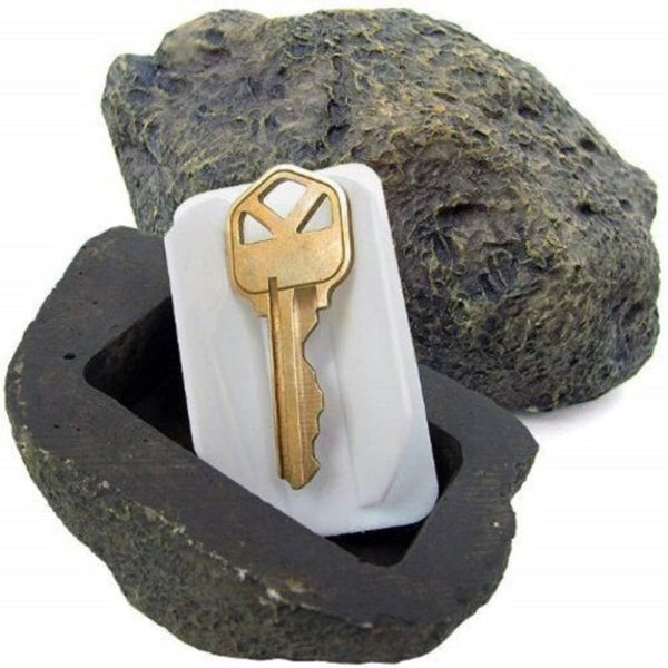 Outdoor Garden Key Rock Hide Stone Box Safe Storage Hiding Gray Key Safes Boxes & Hideaways
