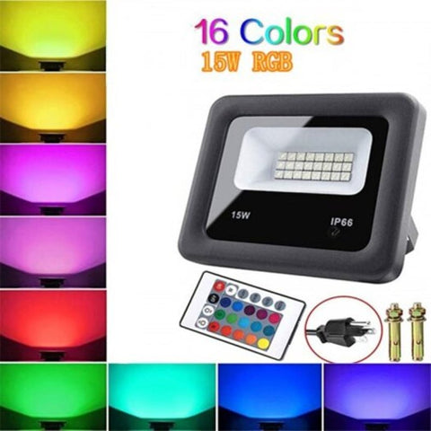 Outdoor Led Flood Lights Rgb Colour Changing Waterproof Wall Remote Control
