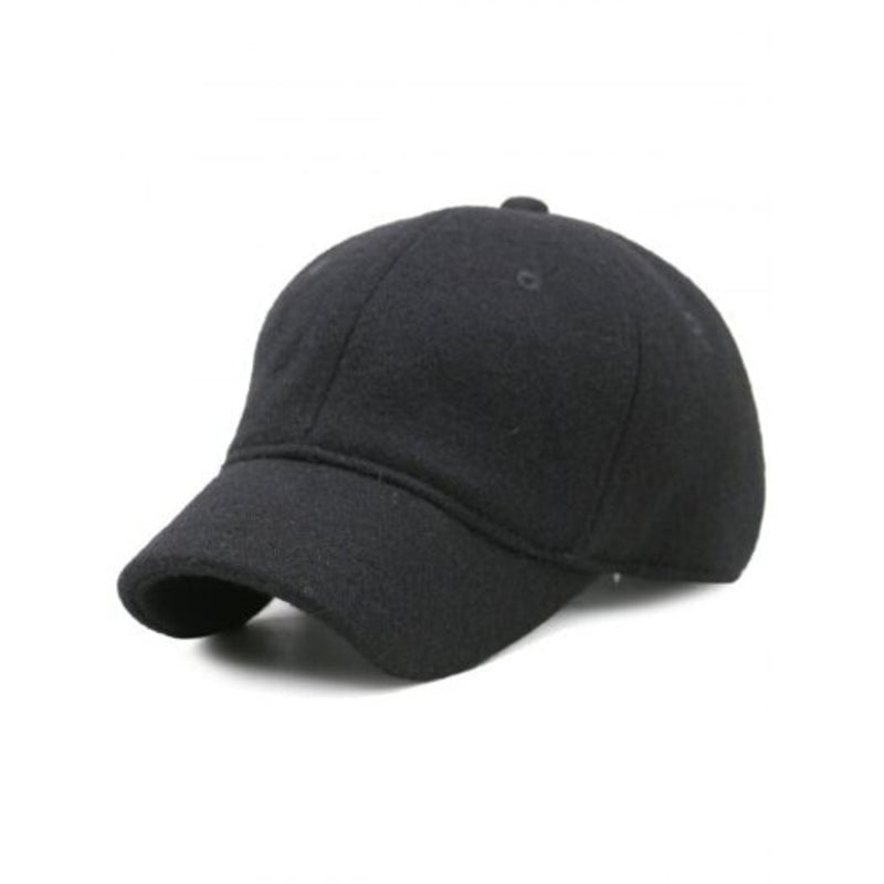Outdoor Lines Embroidered Wool Baseball Hat Black Hats & Headwear