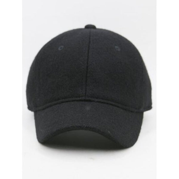 Outdoor Lines Embroidered Wool Baseball Hat Black