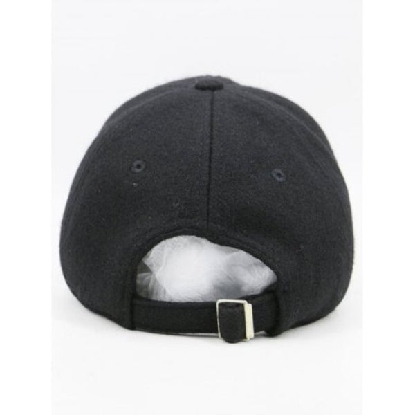 Outdoor Lines Embroidered Wool Baseball Hat Black