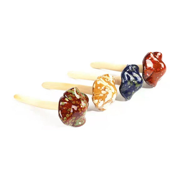 Outdoor Miniature Mushrooms 4 Piece Garden Ornament Set Ceramic Ornaments & Statues