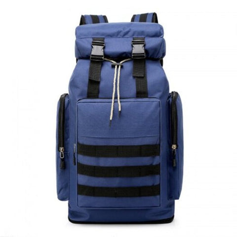Outdoor Mountaineering Bag Men Large Capacity Travel Backpack Blue