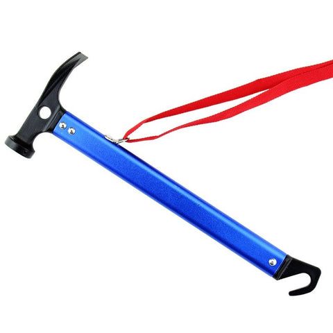 Outdoor Multi Function Hammer Aluminum Hooks Blue