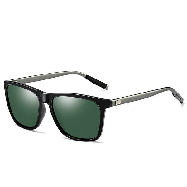 Sunglasses Outdoor Riding Polarized Unisex Square Aluminium Magnesium Driving Black Frame Green Lens Sunglasses Goggles