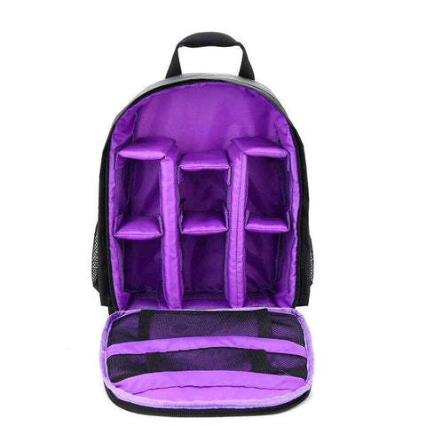 Waterproof Outdoor Photography Protective Box Slr Camera Storage Bag Backpack Puple