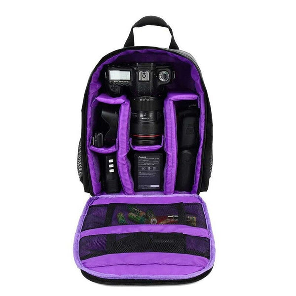 Waterproof Outdoor Photography Protective Box Slr Camera Storage Bag Backpack Puple