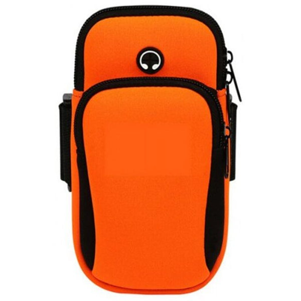 Outdoor Sports Running Hiking Mobile Phone Arm Bag Orange Armbands