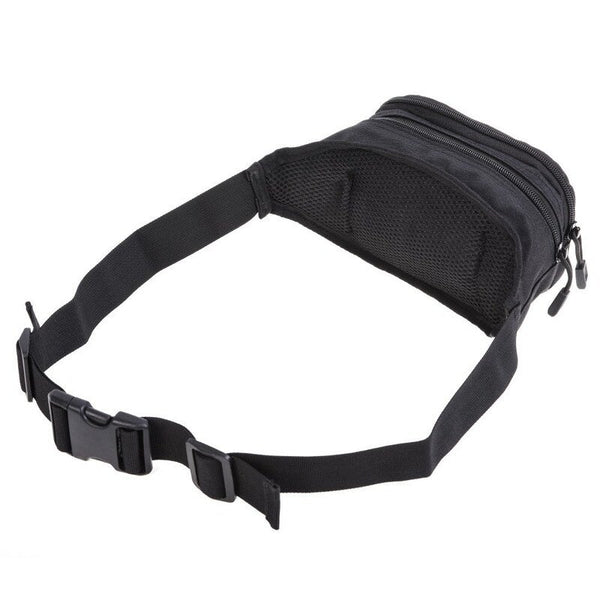 Outdoor Waist Fanny Pack Two Layer Fishing Tackle Bag Lure Accessories Storage Camping Hiking Hunting Black