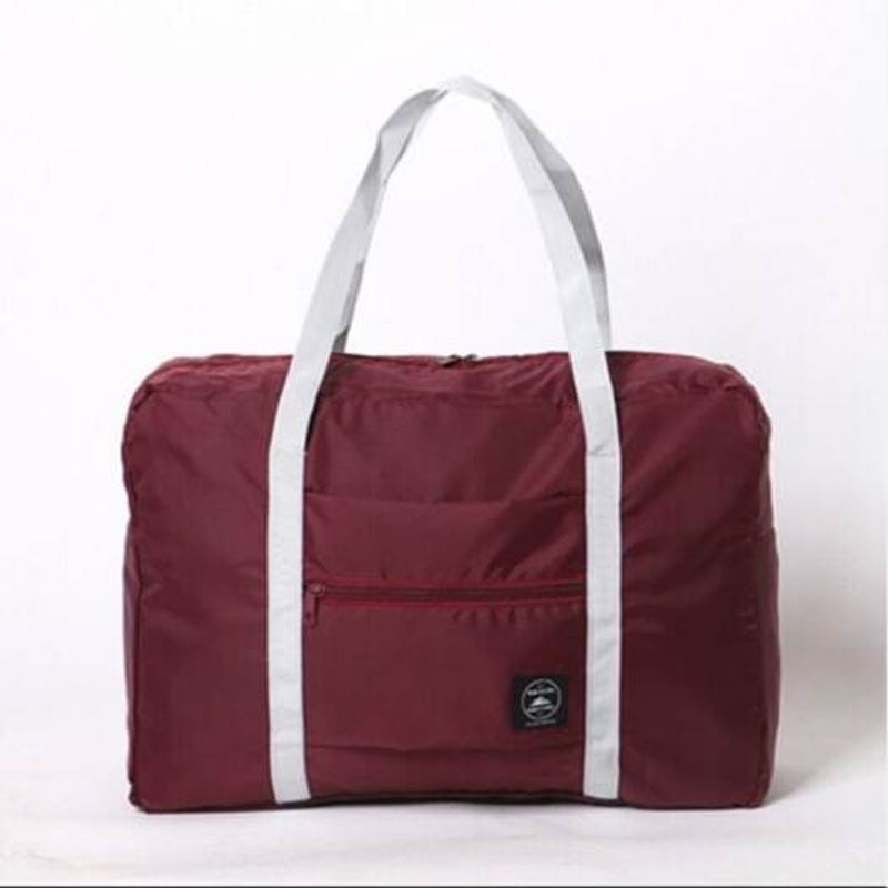 Outdoor Water Resistant Foldable Practical Travel Bag Red Wine