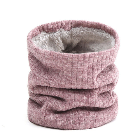 Outdoor Winter Thicken Warm Fleece Neck Warmer Cycling Scarf Knitted Ring Collar
