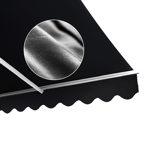 Bariloche Outdoor Folding Arm Awning Retractable Sunshade Canopy Black 4.0M X 2.5M Awning & Canopy Parts