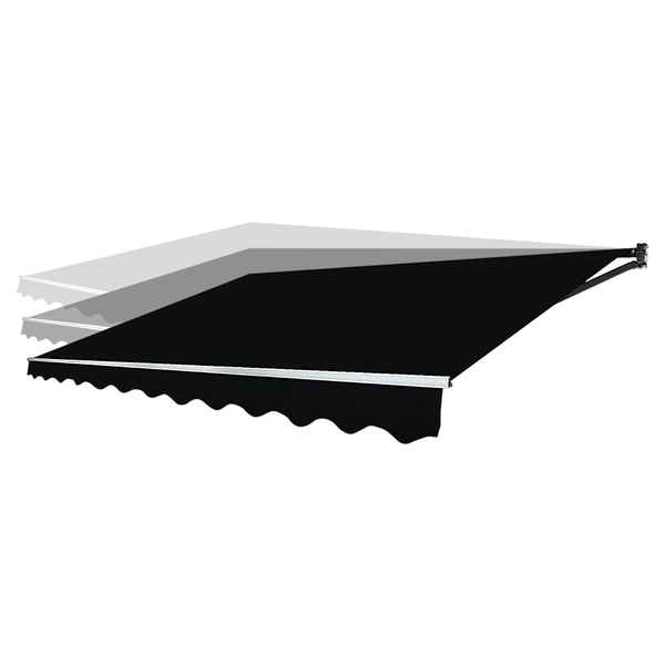 Bariloche Outdoor Folding Arm Awning Retractable Sunshade Canopy Black 5.0M X 2.5M Awning & Canopy Parts