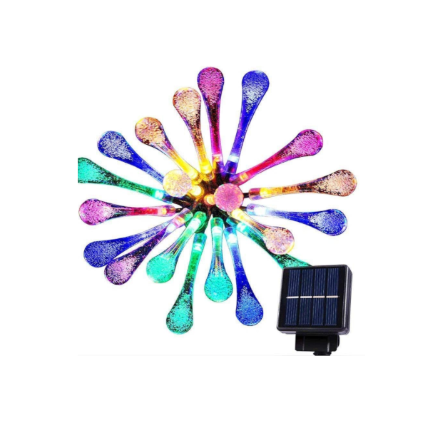 Outdoor Solar Garden Water Drop Shape 10M 100 Led Decoration String Lights