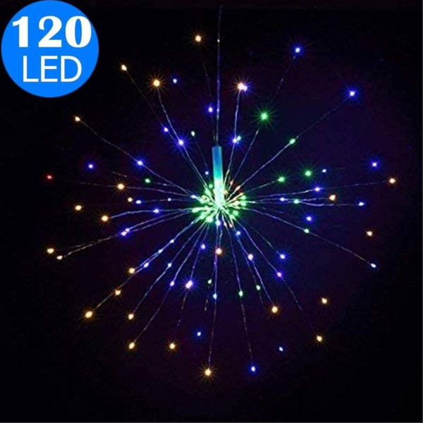 String Lights Outdoor Solar Starburst Fireworks Garden 40 Branches 200Led Or 60 120Led