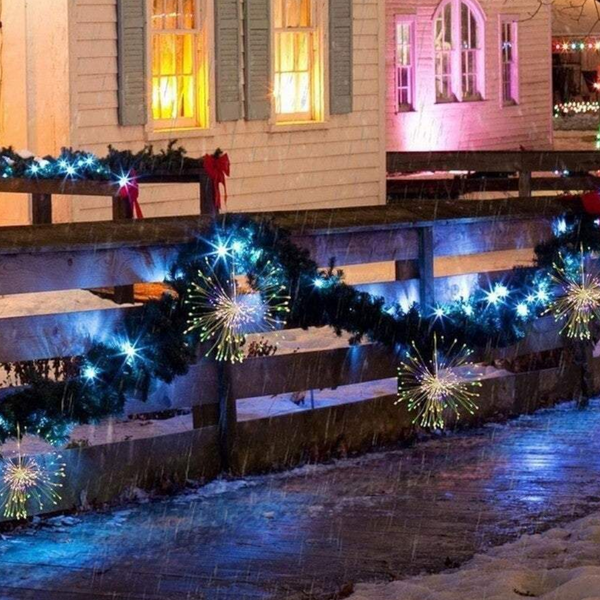 Outdoor Solar Starburst Fireworks Garden 40 Branches 200Led Or 60 120Led String Lights