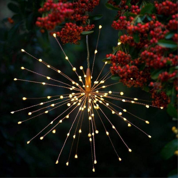 String Lights Outdoor Solar Starburst Fireworks Garden 40 Branches 200Led Or 60 120Led
