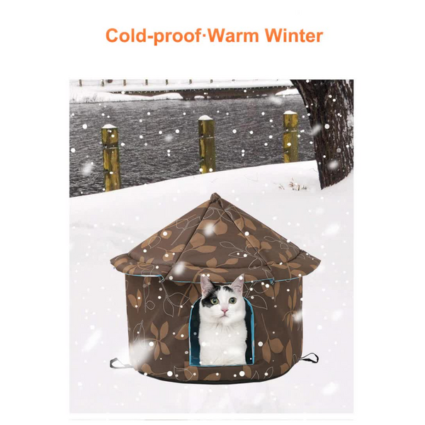 Outdoor Waterproof Cat House Insulated Weatherproof Warm Shelter For Cats Ideal Winter Protection Size: M 40*41Cm Cat Houses