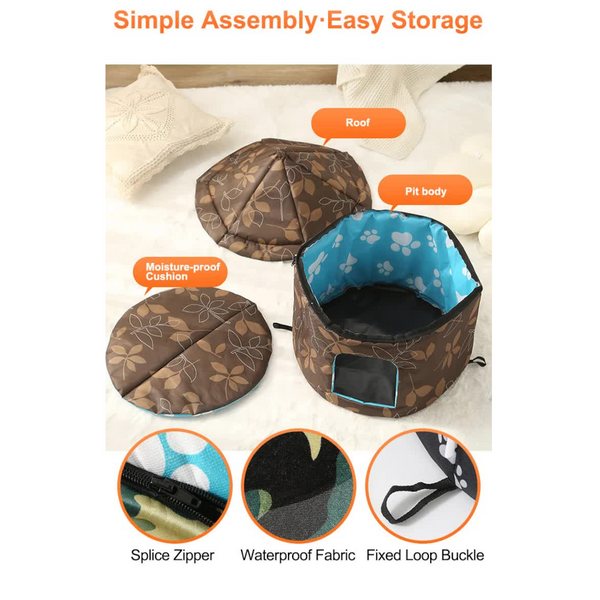 Outdoor Waterproof Cat House Insulated Weatherproof Warm Shelter For Cats Ideal Winter Protection Size: M 40*41Cm Cat Houses