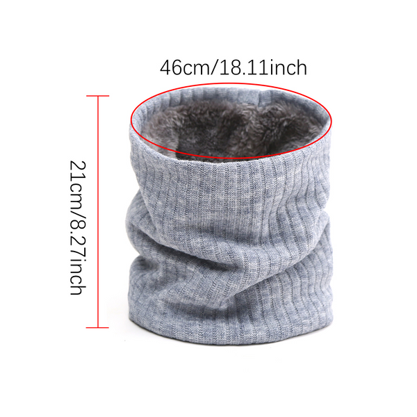 Outdoor Winter Thicken Warm Fleece Neck Warmer Cycling Scarf Knitted Ring Collar