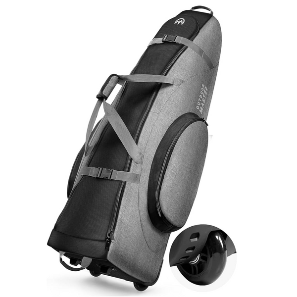 Outdoormaster Padded Golf Club Travel Bag With Wheels 900D Heavy Duty Oxford Waterproof Alligators Gray Golf Club Bags
