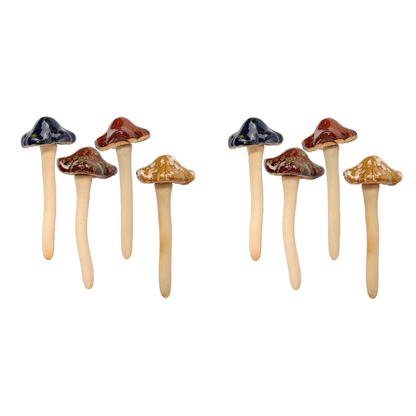 Outdoor Miniature Mushrooms 4-Piece Garden Ornament Set